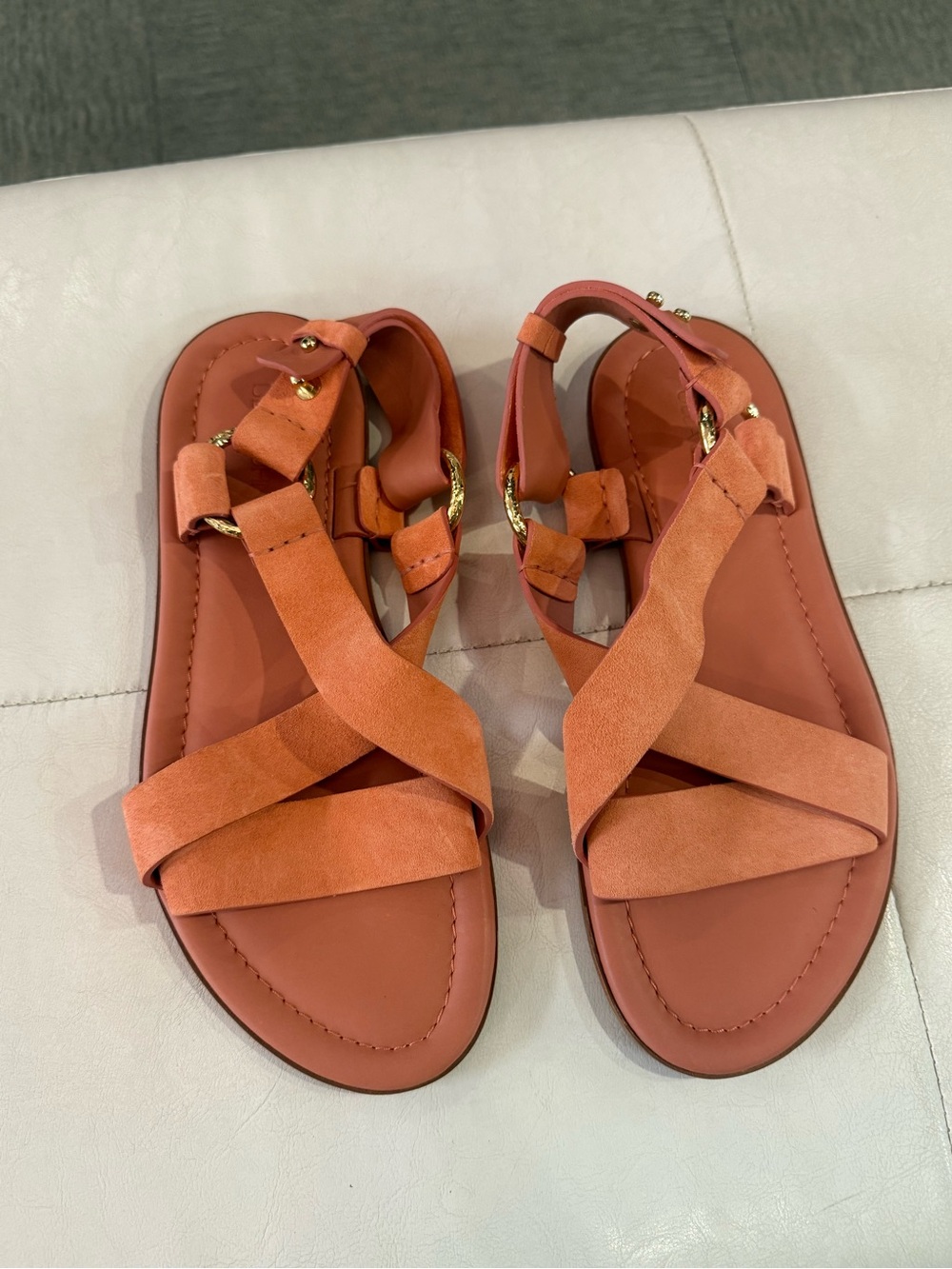 Ulla Johnson Coral Suede Crisscross Flat Sandals